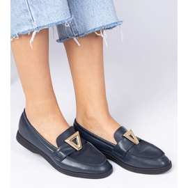 Mocasines de mujeres marina con una decoración elegante azul 2