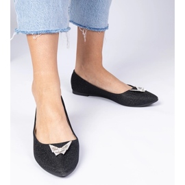 Ballerinas de brillo de mujeres negras con una mariposa negro 2