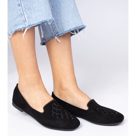 Ballerinas Ekozamszowe de mujeres negras con bordados negro 2 Ballerinas Ekozamszowe de mujeres negras con bordados negro 2