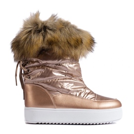 Botas de nieve de mujer Shelovet rosa con pelo rosado 2