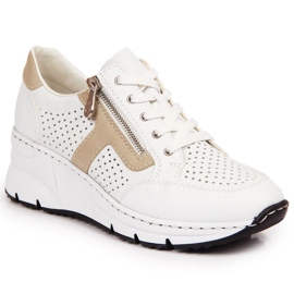 Zapatos cuña Rieker W N6304-80 piel blanco 14