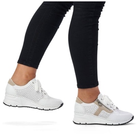 Zapatos cuña Rieker W N6304-80 piel blanco 15