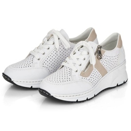 Zapatos cuña Rieker W N6304-80 piel blanco 16