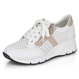 Zapatos cuña Rieker W N6304-80 piel blanco 17