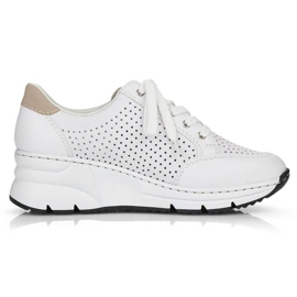 Zapatos cuña Rieker W N6304-80 piel blanco 19