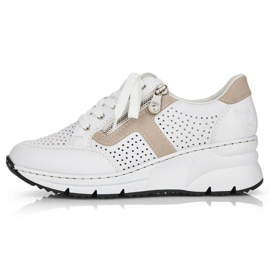 Zapatos cuña Rieker W N6304-80 piel blanco 23