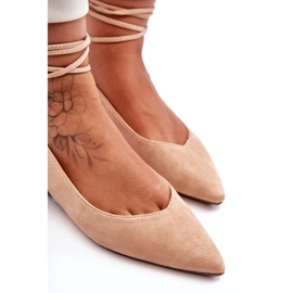 Ballerinas beige-desnudas de beige de gamuza femenina 3 Ballerinas beige-desnudas de beige de gamuza femenina 3