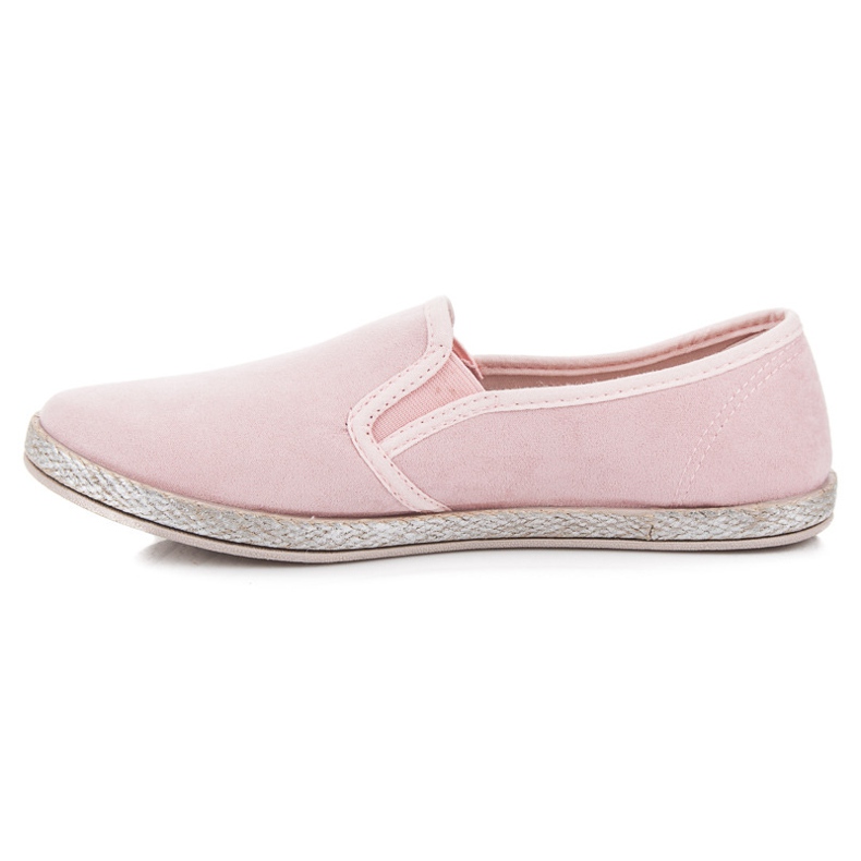 Mckeylor Alpargatas de ante sin cordones rosa 1