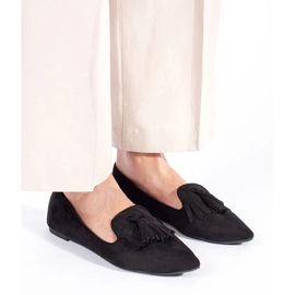 Mocasines con flecos negro 2