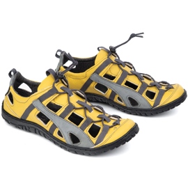 Olivier Zapatos de bicicleta de cuero para hombres 262 kz amarillo 3