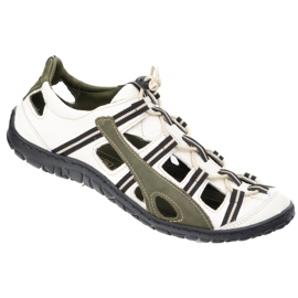 Olivier Zapatos de bicicleta de cuero de cuero para hombres 262 kz blanco con verde 2