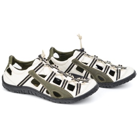 Olivier Zapatos de bicicleta de cuero de cuero para hombres 262 kz blanco con verde 3