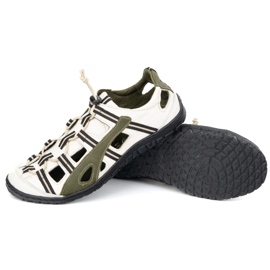 Olivier Zapatos de bicicleta de cuero de cuero para hombres 262 kz blanco con verde 4