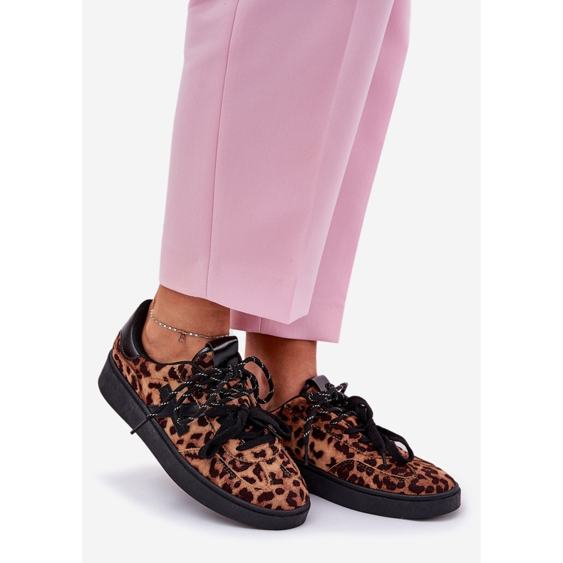 Zapatos deportivos de mujer bajo con leopardo estampado marrón 1 Zapatos deportivos de mujer bajo con leopardo estampado marrón 1