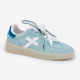 Zapatos deportivos bajos para mujeres con estampado de leopardo de menta azul 5