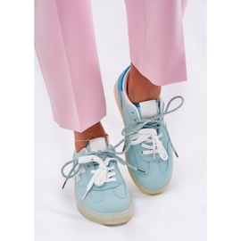 Zapatos deportivos bajos para mujeres con estampado de leopardo de menta azul 6