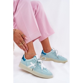 Zapatos deportivos bajos para mujeres con estampado de leopardo de menta azul 8