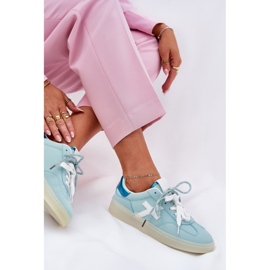 Zapatos deportivos bajos para mujeres con estampado de leopardo de menta azul 9