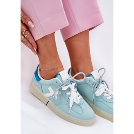 Zapatos deportivos bajos para mujeres con estampado de leopardo de menta azul 10