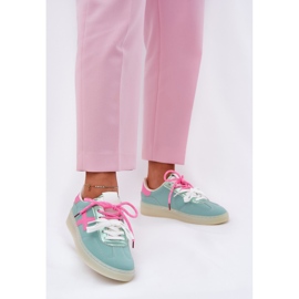 Zapatos deportivos bajos para mujeres con estampado de leopardo de rosa menta rosado 2