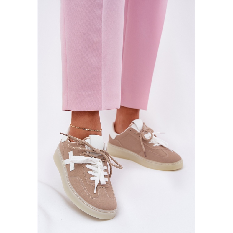 Zapatos deportivos bajos de mujer beige 2