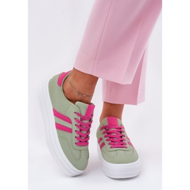 Zapatillas de deporte para mujeres elegantes en la plataforma verde 2