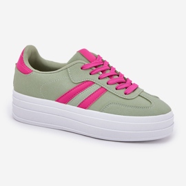 Zapatillas de deporte para mujeres elegantes en la plataforma verde 4