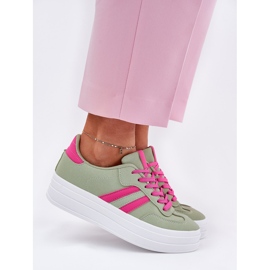 Zapatillas de deporte para mujeres elegantes en la plataforma verde 6