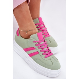 Zapatillas de deporte para mujeres elegantes en la plataforma verde 7