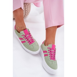 Zapatillas de deporte para mujeres elegantes en la plataforma verde 8