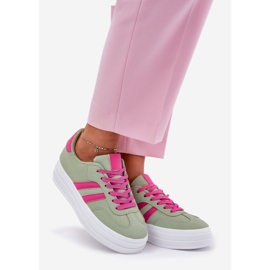 Zapatillas de deporte para mujeres elegantes en la plataforma verde 1