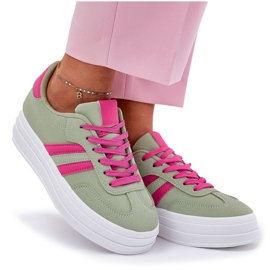 Zapatillas de deporte para mujeres elegantes en la plataforma verde 9