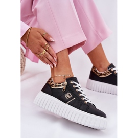 Zapatos deportivos femeninos en la plataforma con estampado de leopardo de leopardo de cuero ecológico negro 7