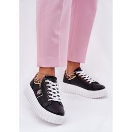 Zapatos deportivos femeninos en la plataforma con estampado de leopardo de leopardo de cuero ecológico negro 2