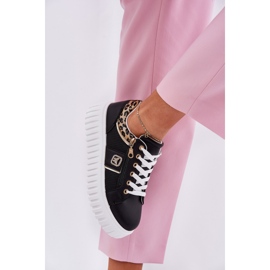 Zapatos deportivos femeninos en la plataforma con estampado de leopardo de leopardo de cuero ecológico negro 5