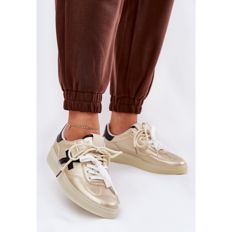Zapatos deportivos bajos para mujeres doradas dorado 2 Zapatos deportivos bajos para mujeres doradas dorado 2