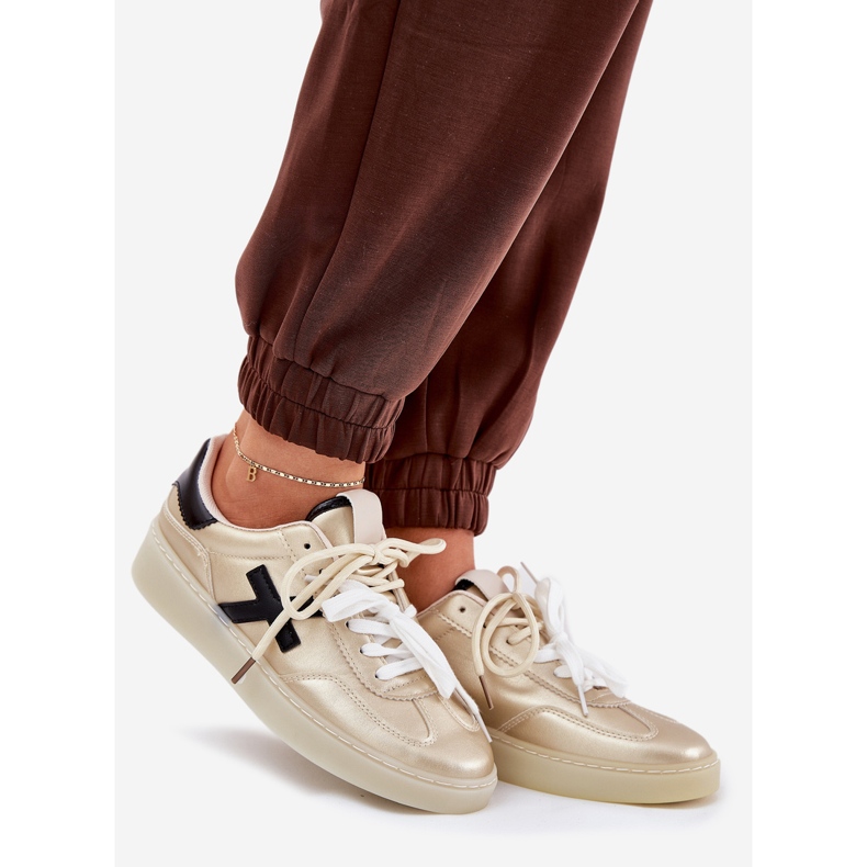 Zapatos deportivos bajos para mujeres doradas dorado 1