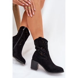 Botas de OpenWork Tisos altos de mujer S.Barski Hy51-125 Negro 7