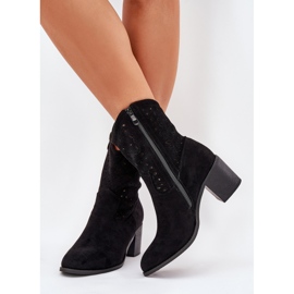 Botas de OpenWork Tisos altos de mujer S.Barski Hy51-125 Negro 3
