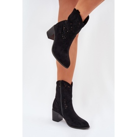 Botas de OpenWork Tisos altos de mujer S.Barski Hy51-125 Negro 5