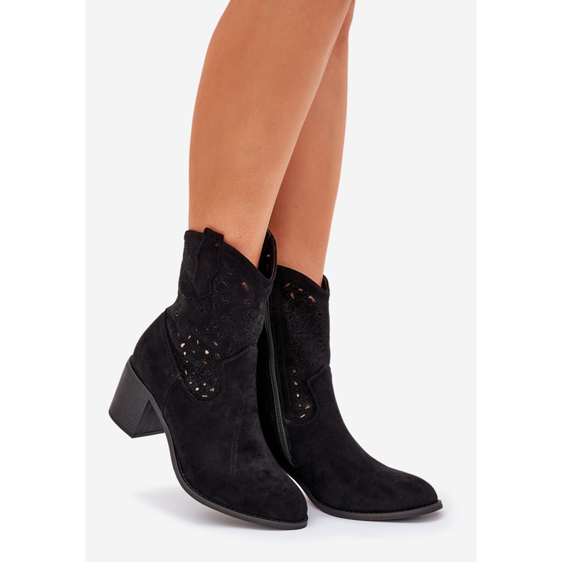 Botas de OpenWork Tisos altos de mujer S.Barski Hy51-125 Negro 1