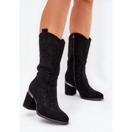 S.Barski Botas de Openwork Medio techo Cowboy S. Barski Hy51-238 Negro 2