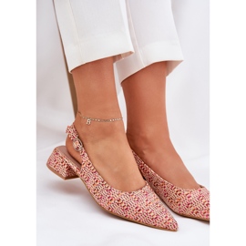 Sandalias trenzadas para mujeres con una delicada multicolor de alto tacón 1