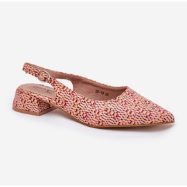 Sandalias trenzadas para mujeres con una delicada multicolor de alto tacón 3