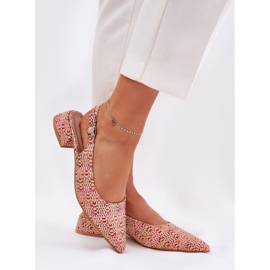 Sandalias trenzadas para mujeres con una delicada multicolor de alto tacón 7
