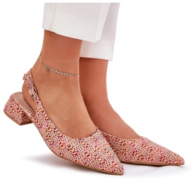 Sandalias trenzadas para mujeres con una delicada multicolor de alto tacón 8