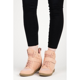 Cómodas zapatillas con cuña rosado 5