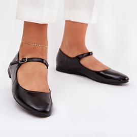 Bailarinas de charol con cinturón, negro 2