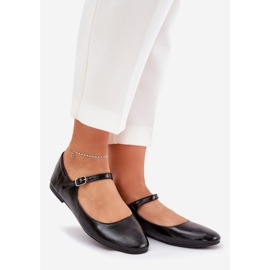 Bailarinas de charol con cinturón, negro 1