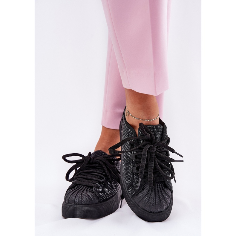 Zapatillas de deporte para mujeres con decoración en la plataforma negra negro 2